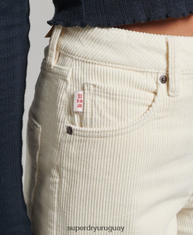 uy Superdry mujer pantalones anchos vintage de pana crema DT2N8Z2587 ropa