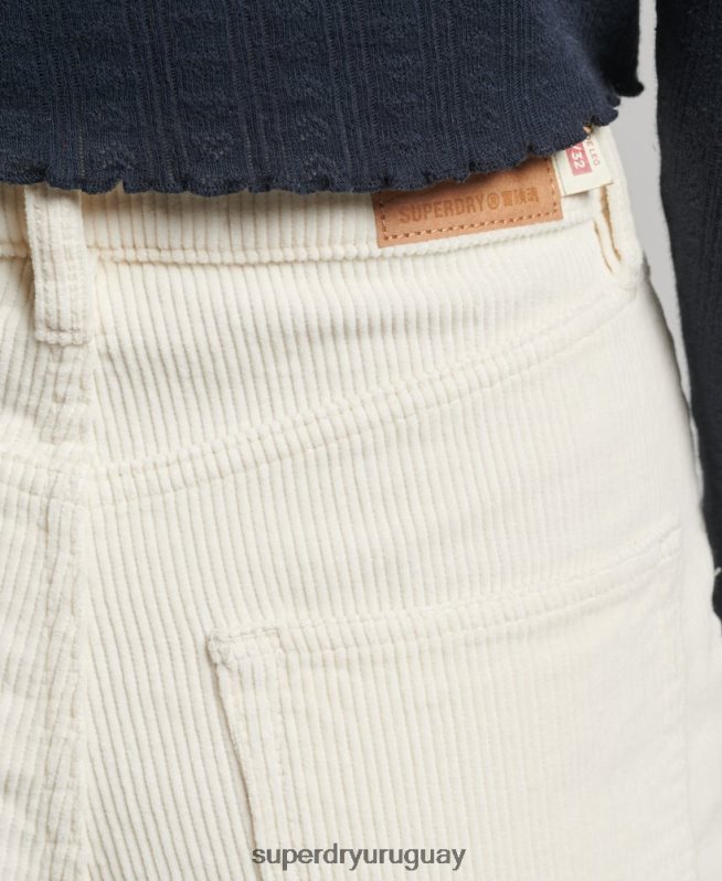 uy Superdry mujer pantalones anchos vintage de pana crema DT2N8Z2587 ropa