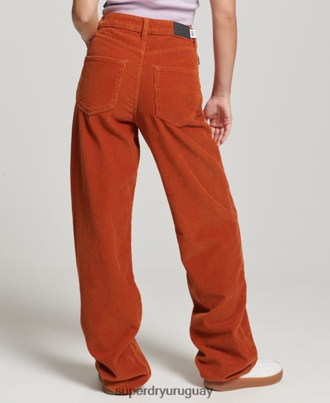 uy Superdry mujer pantalones anchos vintage de pana marrón DT2N8Z2570 ropa