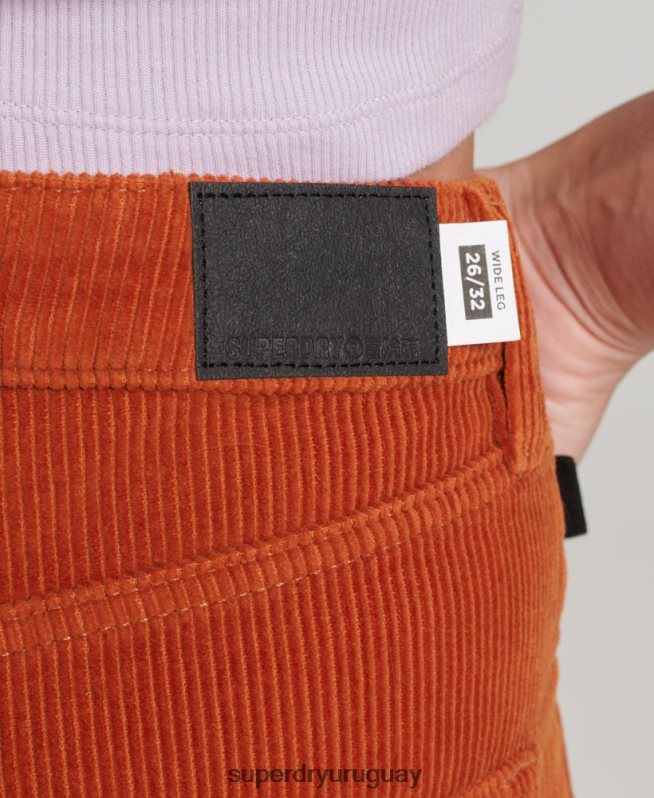 uy Superdry mujer pantalones anchos vintage de pana marrón DT2N8Z2570 ropa