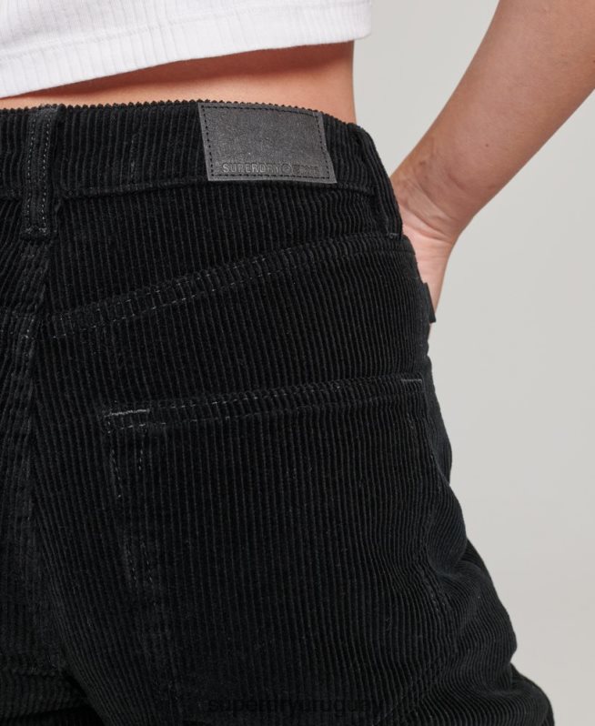 uy Superdry mujer pantalones anchos vintage de pana negro DT2N8Z2577 ropa