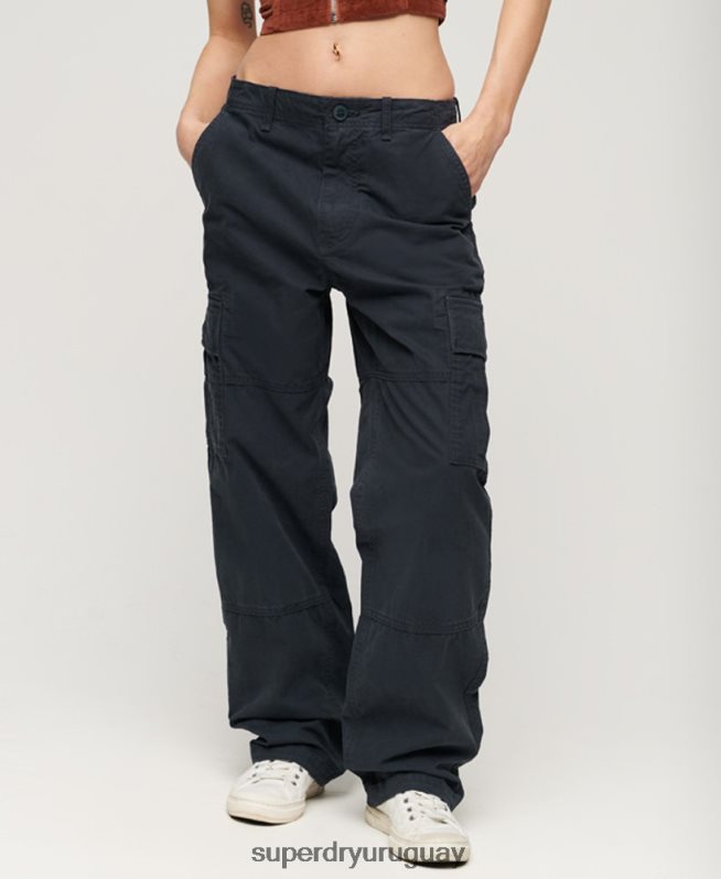 uy Superdry mujer pantalones cargo baggy de algodón orgánico Armada DT2N8Z2566 ropa