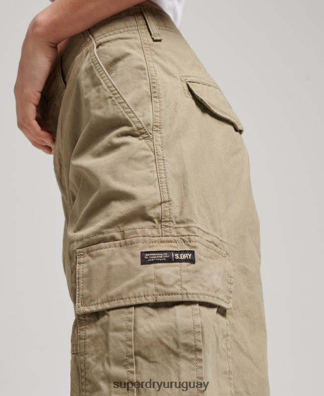 uy Superdry mujer pantalones cargo baggy de algodón orgánico beige DT2N8Z2571 ropa