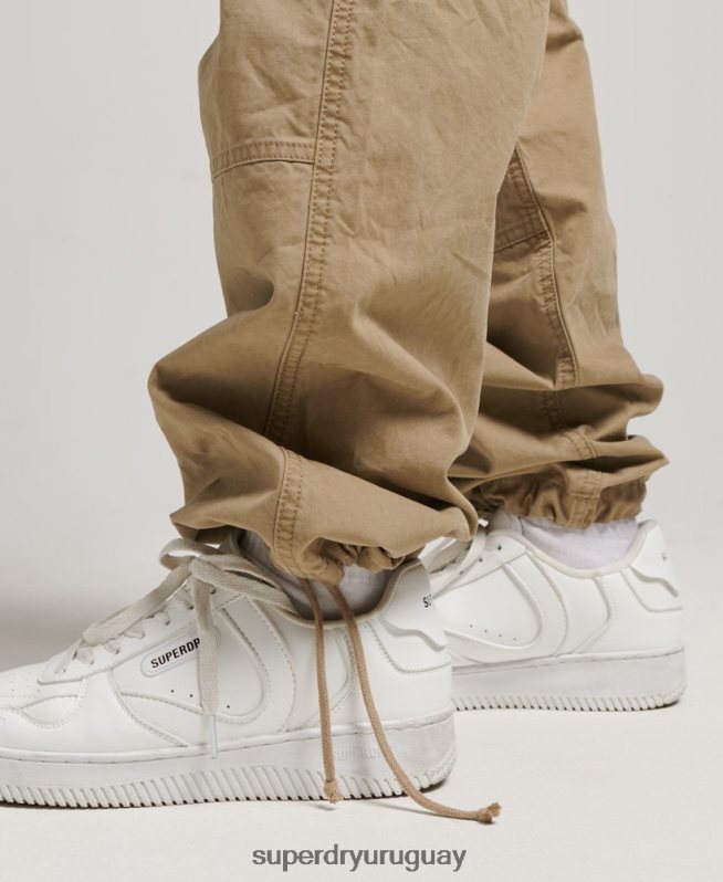 uy Superdry mujer pantalones cargo baggy de algodón orgánico beige DT2N8Z2571 ropa