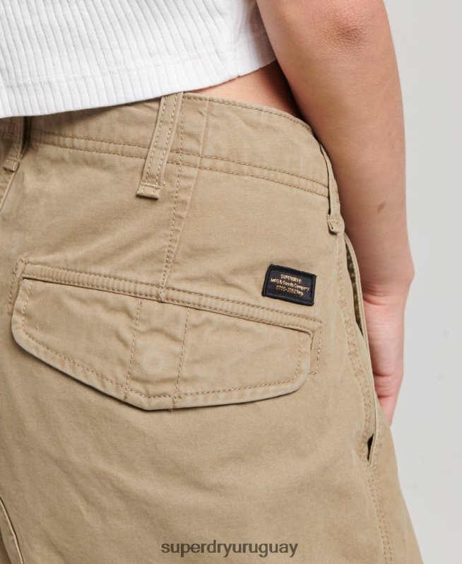 uy Superdry mujer pantalones cargo baggy de algodón orgánico beige DT2N8Z2571 ropa