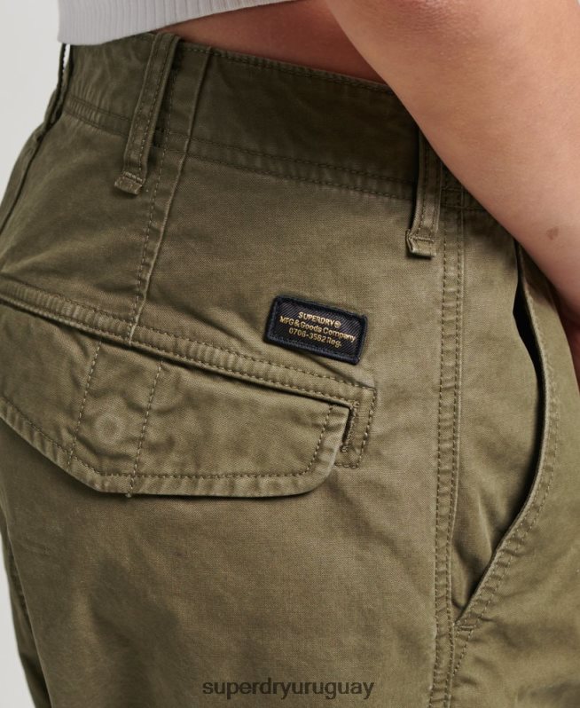 uy Superdry mujer pantalones cargo baggy de algodón orgánico caqui DT2N8Z2562 ropa