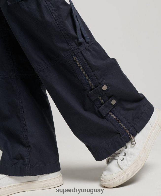 uy Superdry mujer pantalones cargo de tiro bajo y pernera ancha Armada DT2N8Z2103 ropa