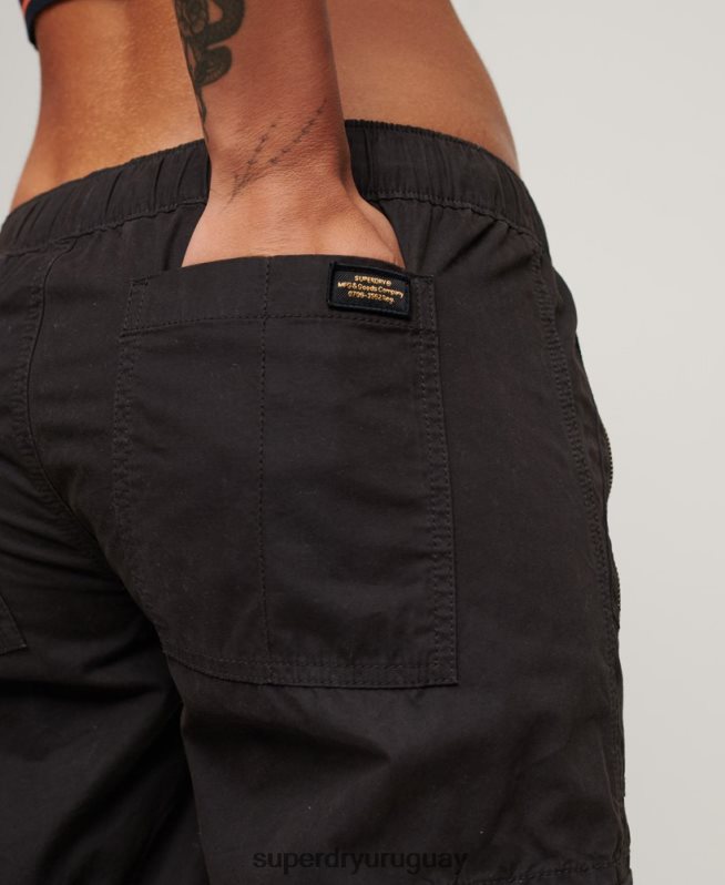 uy Superdry mujer pantalones cargo de tiro bajo y pernera ancha gris oscuro DT2N8Z1963 ropa