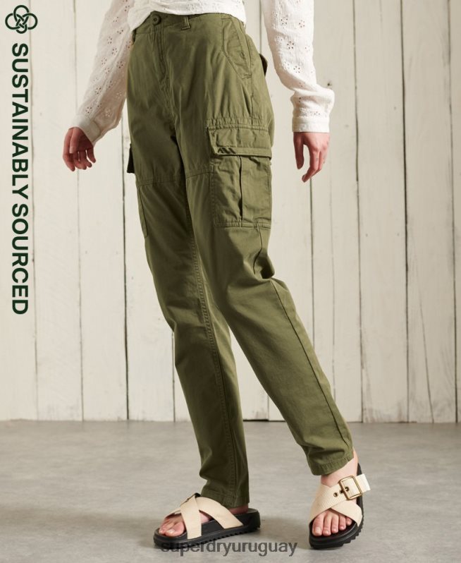 uy Superdry mujer pantalones cargo delgados verde DT2N8Z2605 ropa