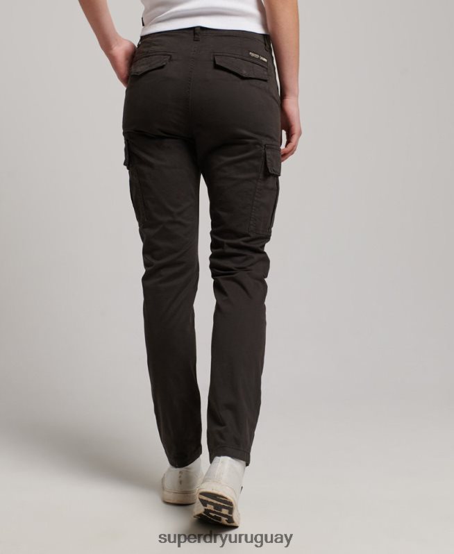 uy Superdry mujer pantalones cargo slim de algodón orgánico negro DT2N8Z2581 ropa