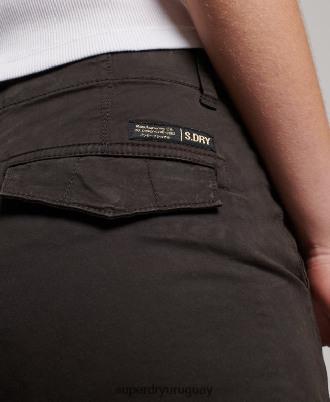 uy Superdry mujer pantalones cargo slim de algodón orgánico negro DT2N8Z2581 ropa