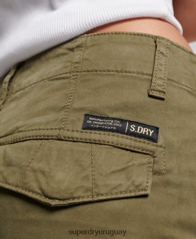 uy Superdry mujer pantalones cargo slim de algodón orgánico verde DT2N8Z2569 ropa