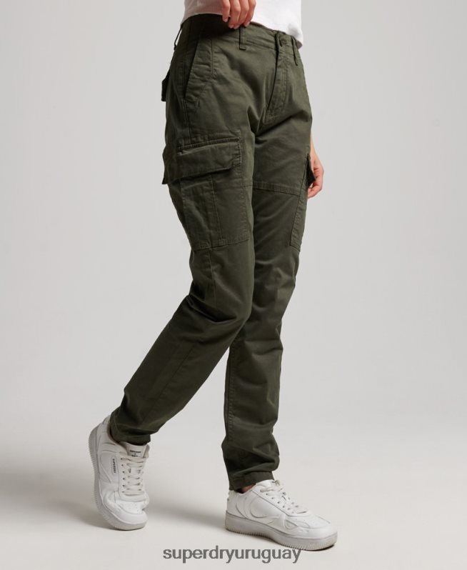 uy Superdry mujer pantalones cargo slim de algodón orgánico verde DT2N8Z2574 ropa