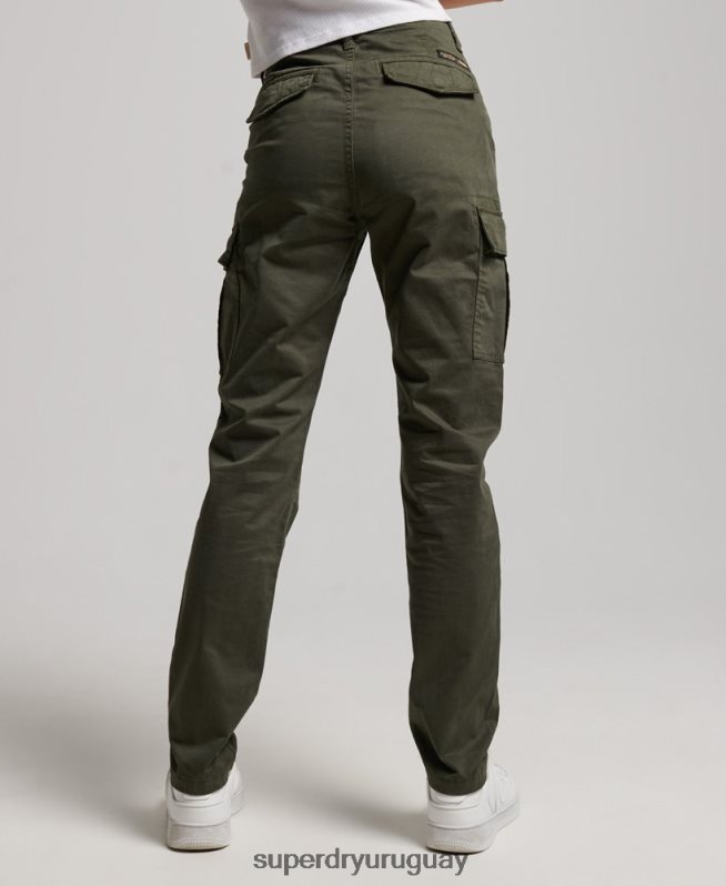 uy Superdry mujer pantalones cargo slim de algodón orgánico verde DT2N8Z2574 ropa