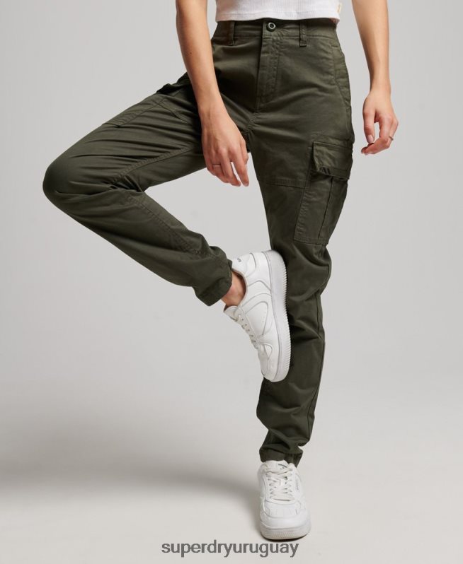 uy Superdry mujer pantalones cargo slim de algodón orgánico verde DT2N8Z2574 ropa