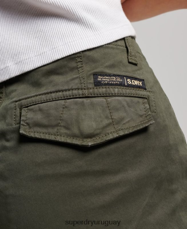 uy Superdry mujer pantalones cargo slim de algodón orgánico verde DT2N8Z2574 ropa