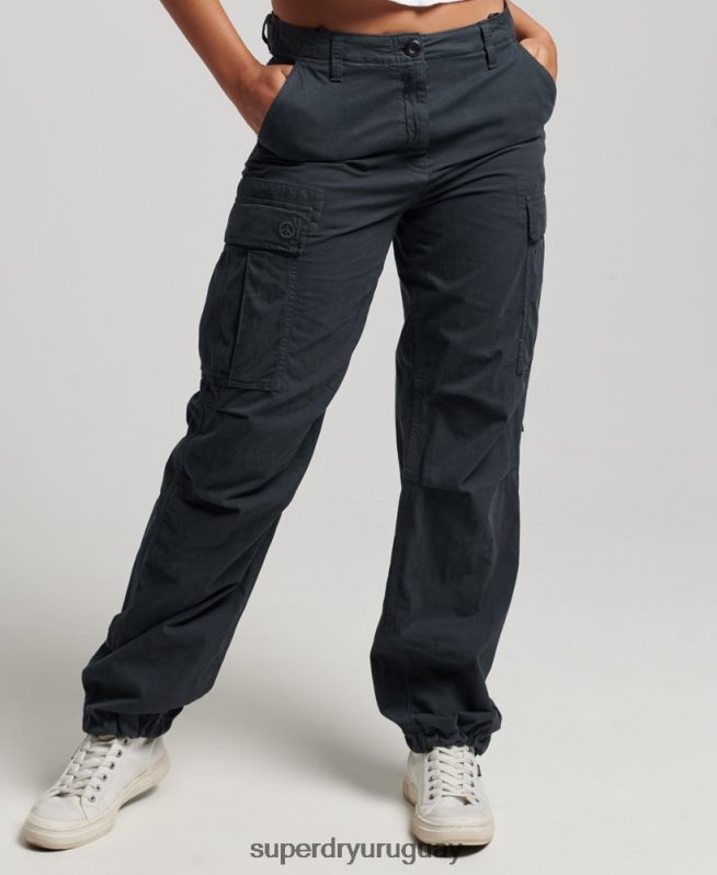 uy Superdry mujer pantalones cargo vintage de tiro bajo Armada DT2N8Z2273 ropa