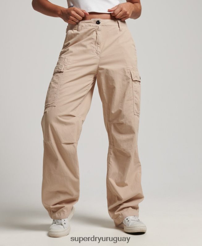 uy Superdry mujer pantalones cargo vintage de tiro bajo marrón DT2N8Z2036 ropa
