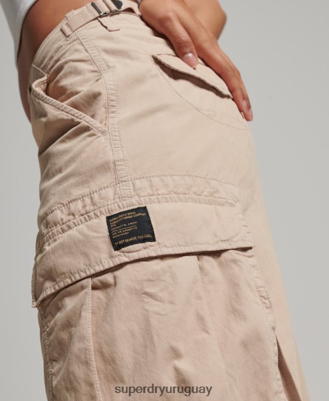 uy Superdry mujer pantalones cargo vintage de tiro bajo marrón DT2N8Z2036 ropa