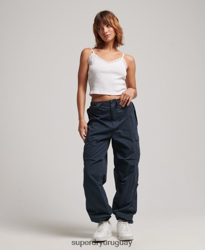 uy Superdry mujer pantalones con agarre de paracaídas Armada DT2N8Z2563 ropa