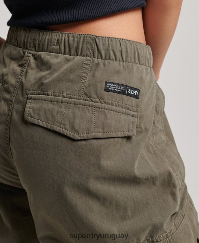 uy Superdry mujer pantalones con agarre de paracaídas verde DT2N8Z2560 ropa