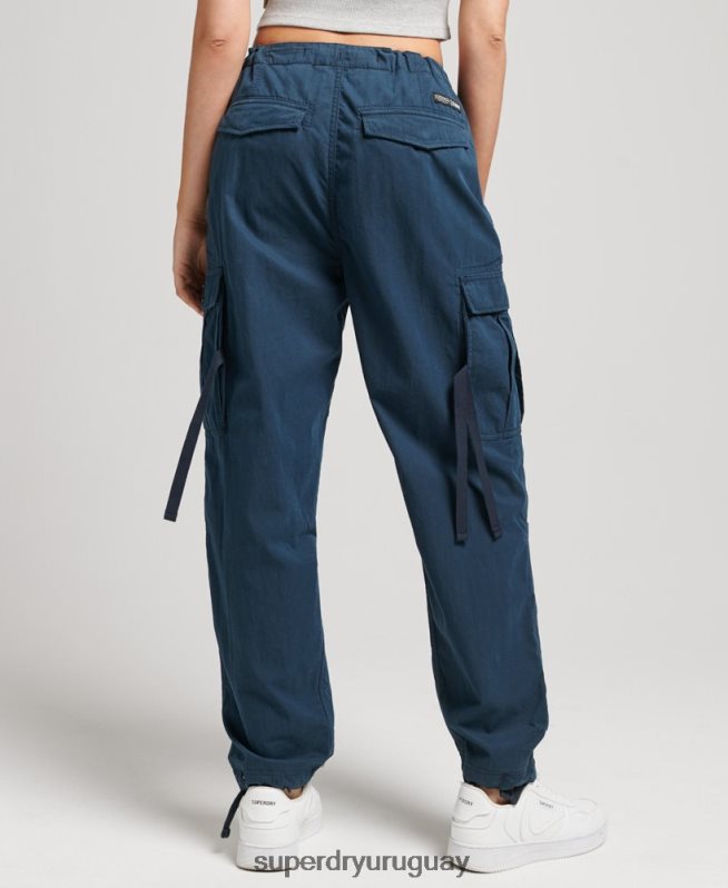 uy Superdry mujer pantalones de algodón orgánico con agarre de paracaídas Armada DT2N8Z2600 ropa