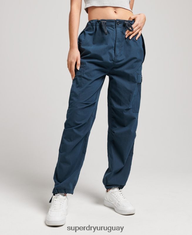 uy Superdry mujer pantalones de algodón orgánico con agarre de paracaídas Armada DT2N8Z2600 ropa