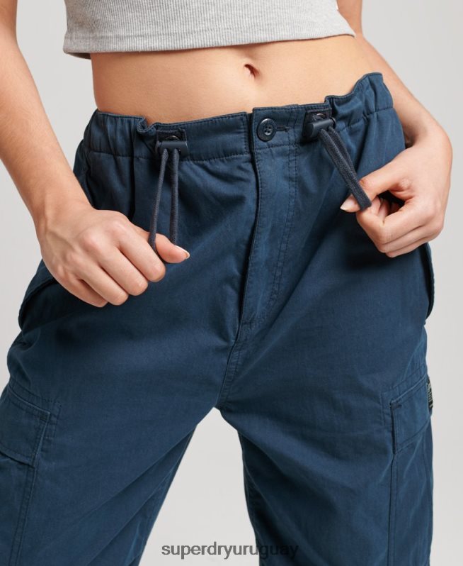uy Superdry mujer pantalones de algodón orgánico con agarre de paracaídas Armada DT2N8Z2600 ropa