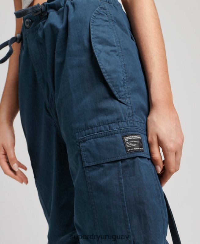 uy Superdry mujer pantalones de algodón orgánico con agarre de paracaídas Armada DT2N8Z2600 ropa