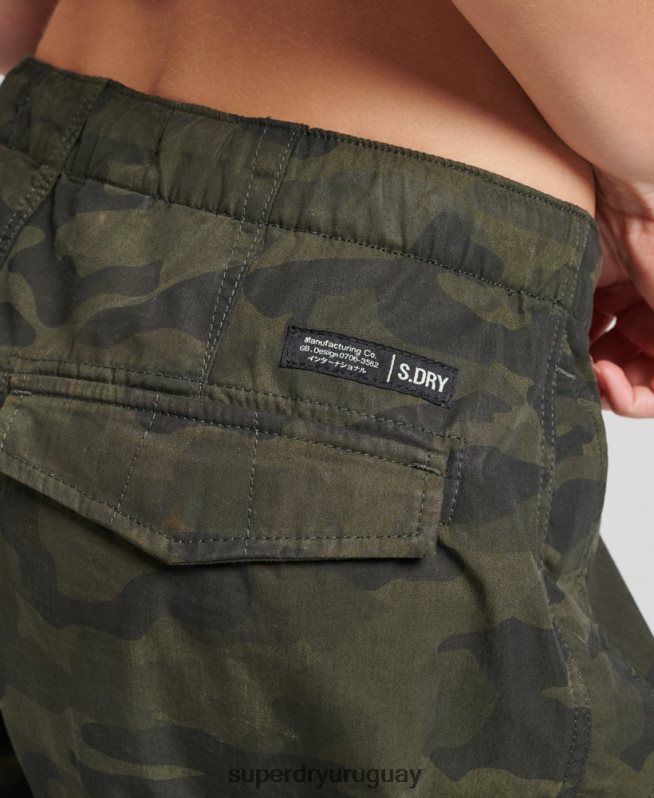 uy Superdry mujer pantalones de algodón orgánico con agarre de paracaídas verde DT2N8Z2602 ropa