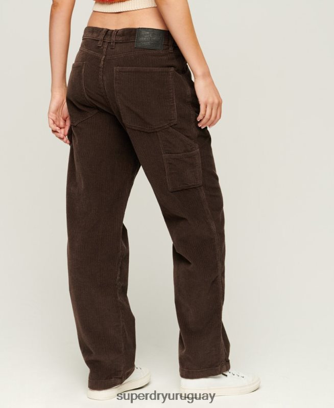 uy Superdry mujer pantalones de carpintero de pana marrón DT2N8Z2568 ropa