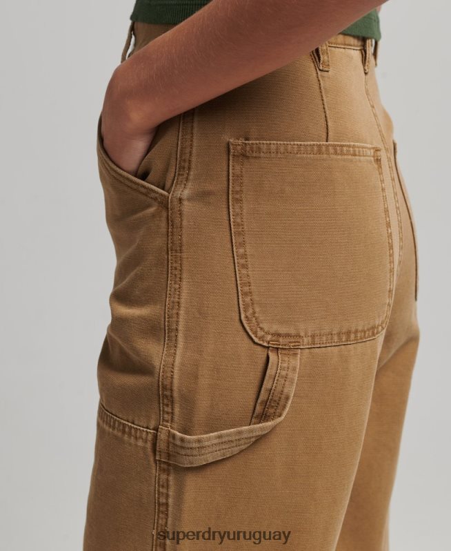 uy Superdry mujer pantalones de carpintero de pierna ancha marrón DT2N8Z2578 ropa