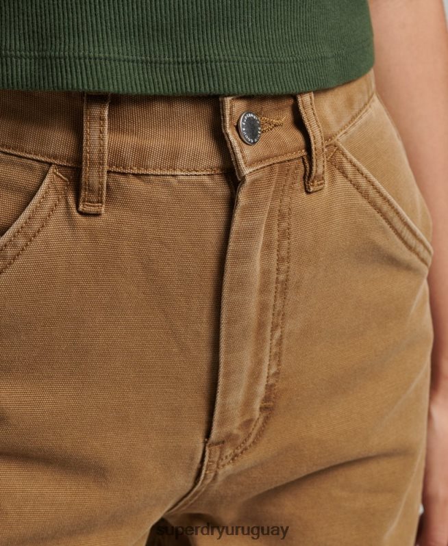 uy Superdry mujer pantalones de carpintero de pierna ancha marrón DT2N8Z2578 ropa