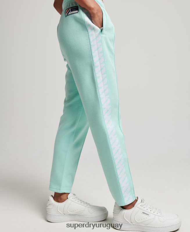 uy Superdry mujer pantalones de chándal con cinta del logo azul DT2N8Z3928 ropa