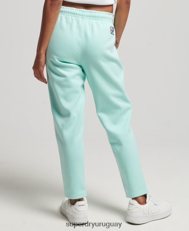uy Superdry mujer pantalones de chándal con cinta del logo azul DT2N8Z3928 ropa