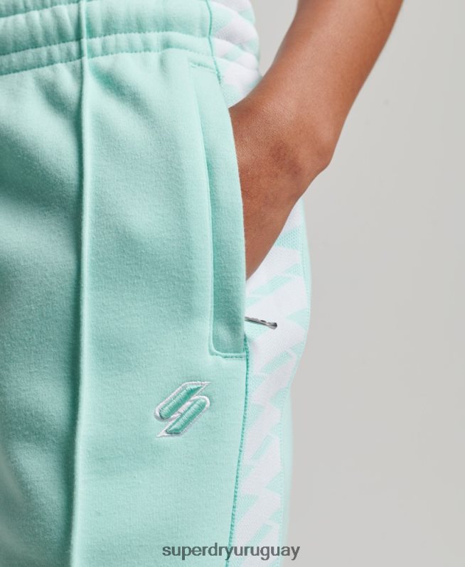 uy Superdry mujer pantalones de chándal con cinta del logo azul DT2N8Z3928 ropa