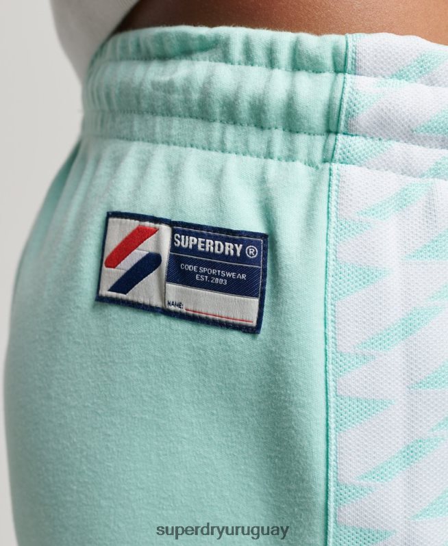 uy Superdry mujer pantalones de chándal con cinta del logo azul DT2N8Z3928 ropa
