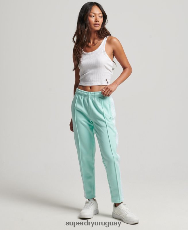 uy Superdry mujer pantalones de chándal con cinta del logo azul DT2N8Z3928 ropa