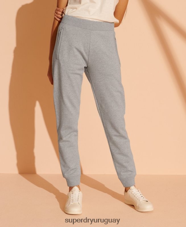uy Superdry mujer pantalones de chándal de algodón orgánico de edición limitada gris claro DT2N8Z3943 ropa