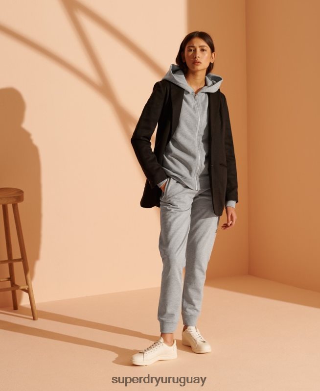 uy Superdry mujer pantalones de chándal de algodón orgánico de edición limitada gris claro DT2N8Z3943 ropa
