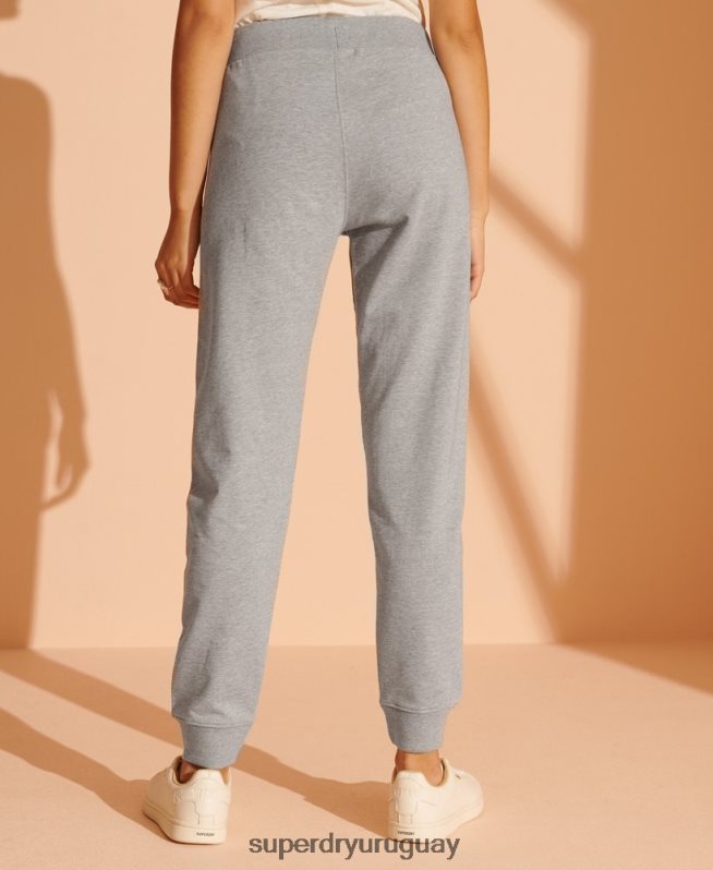 uy Superdry mujer pantalones de chándal de algodón orgánico de edición limitada gris claro DT2N8Z3943 ropa