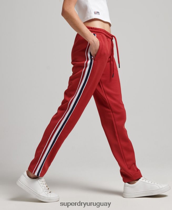 uy Superdry mujer pantalones de chándal de punto rojo DT2N8Z2579 ropa