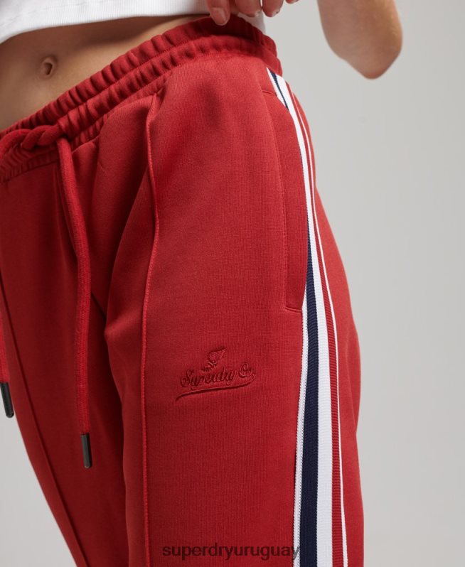 uy Superdry mujer pantalones de chándal de punto rojo DT2N8Z2579 ropa