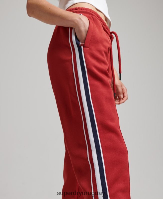 uy Superdry mujer pantalones de chándal de punto rojo DT2N8Z2579 ropa