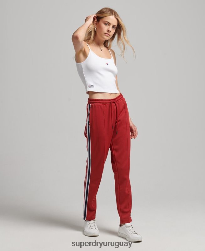 uy Superdry mujer pantalones de chándal de punto rojo DT2N8Z2579 ropa