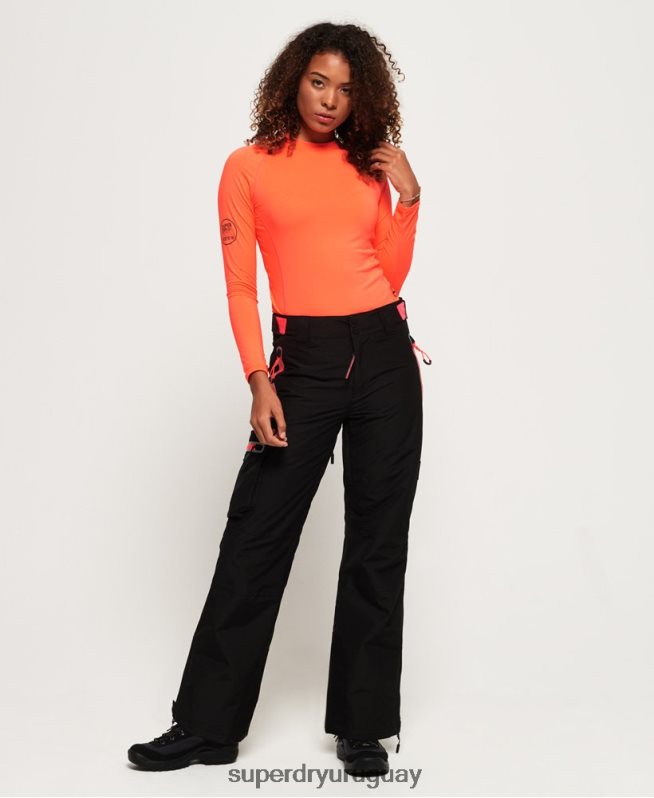 uy Superdry mujer pantalones de nieve negro DT2N8Z2610 ropa