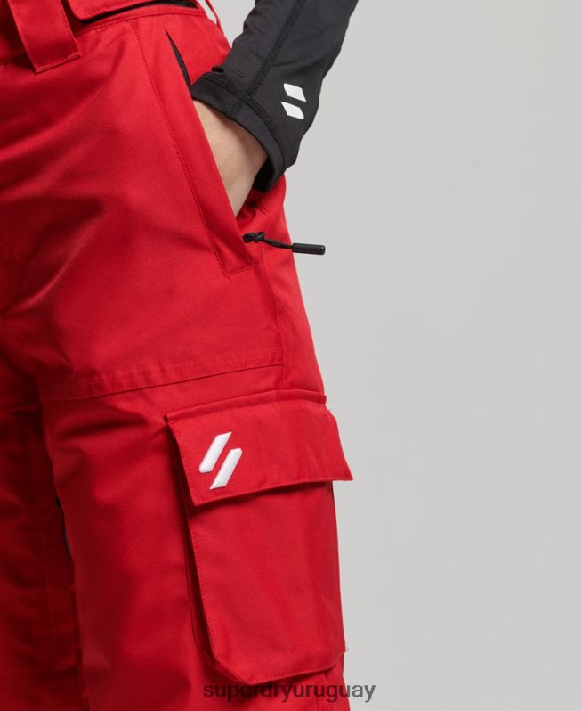 uy Superdry mujer pantalones de rescate rojo DT2N8Z6548 ropa