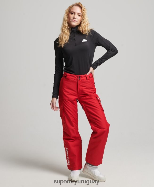 uy Superdry mujer pantalones de rescate rojo DT2N8Z6548 ropa