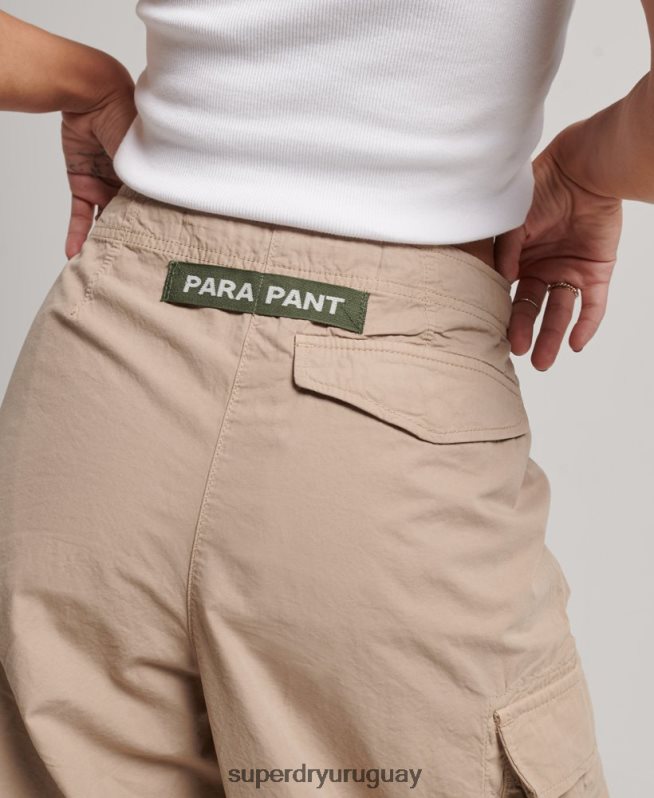 uy Superdry mujer pantalones holgados de paracaídas marrón DT2N8Z1961 ropa
