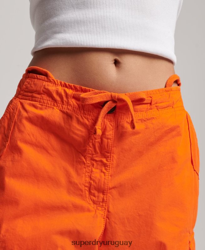 uy Superdry mujer pantalones holgados de paracaídas naranja DT2N8Z1973 ropa